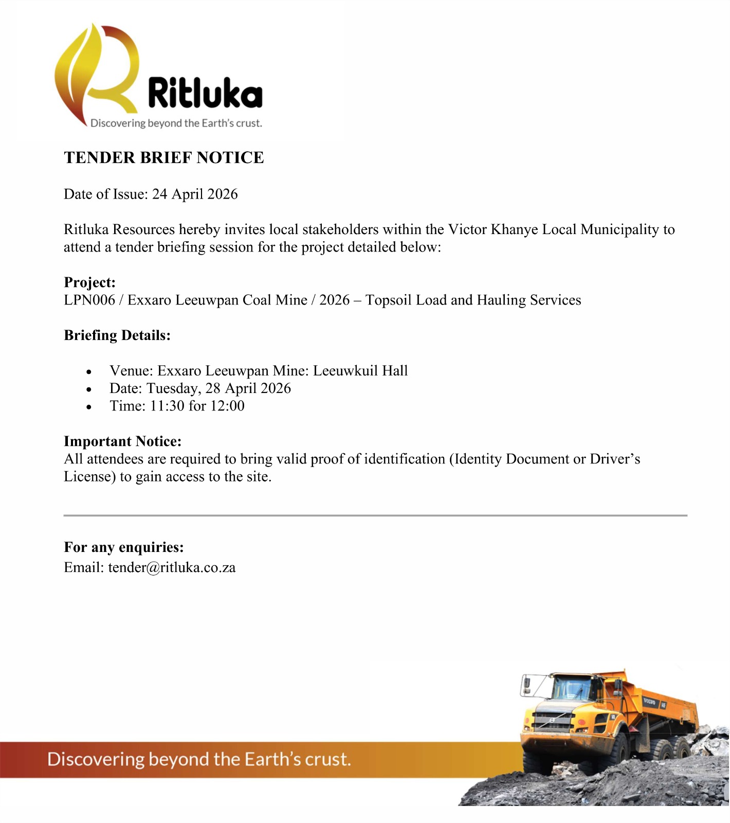 Tender Briefing Session